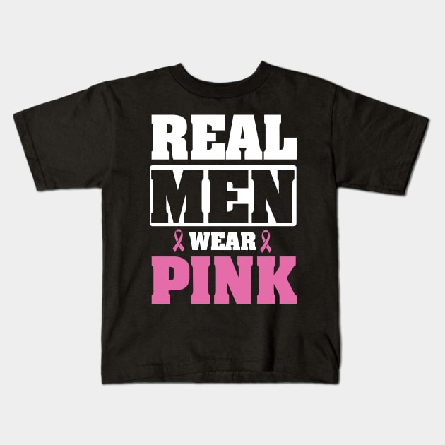 Cancer: Real men wear pink Kids T-Shirt by nektarinchen